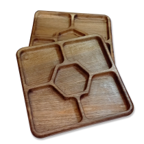 ظروف سرو چوبی (طرح مربع)